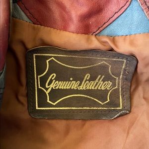 Genuine Leather Vtg 70s Patchwork Leather Jacket